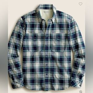J. Crew Men’s Waffle-lined garment-dyed Harbor shirt in plaid sz M VGC